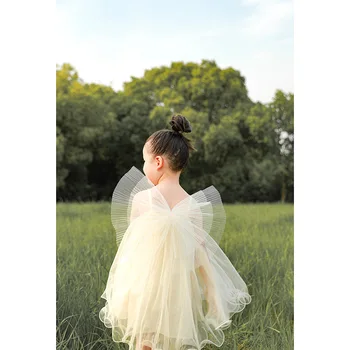 

summer new Girls veil butterfly wings removable soft gauze dress delicate little dress