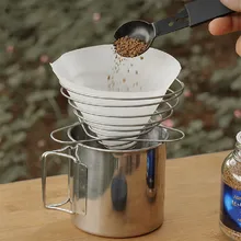 

110/130mm Coffee Filter Folding Stainless Steel Coffee Maker Inverted Cone Coffee Filter Funnel Waterproof Sturdy Coffee Filter