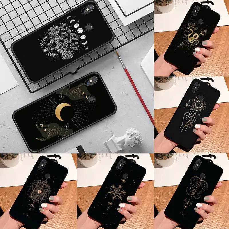 

Art Sun Flowers Snake Moon Phone Case For Xiaomi Redmi 7 8 9t a3 9se k20 mi8 max3 lite 9 note 9s 10 pro