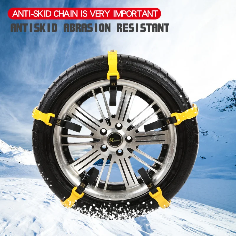 TPU Auto Tire Snow Chains Anti-Skip Belt Safe Driving For Snow Ice Sand Muddy Offroad For Most Car SUV VAN Wheel