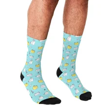 

Funny Men's socks sea bunny nudibranchs Pattern Printed hip hop Men Happy Socks cute boys street style Crazy Socks for men