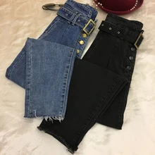 Новинка, женские джинсы с высокой талией, свободные штаны-шаровары для женщин размера плюс, свободные модные джинсы, женские джинсы