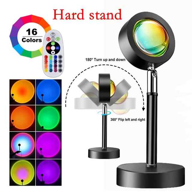 Colors RGB Sunset Projection Lamp APP tmosphere Led Night Light For Home Bedroom Background Wall Deco Photography Lamp
