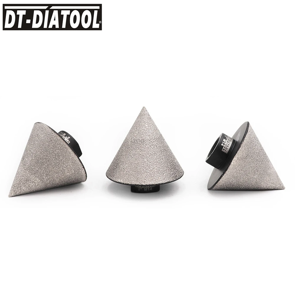 DT-DIATOOL 3pcs/pk Finger Bit Vacuum Brazed Diamond Beveling Chamfer for Angle Grinder Finishing Hole Tool Ceramic Dia 50mm M14