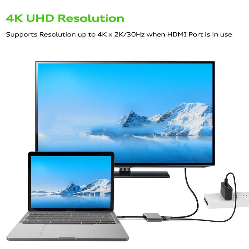 USB концентратор 3 в 1 usb type c 4K HDMI 0 60 Вт|USB-хабы| |
