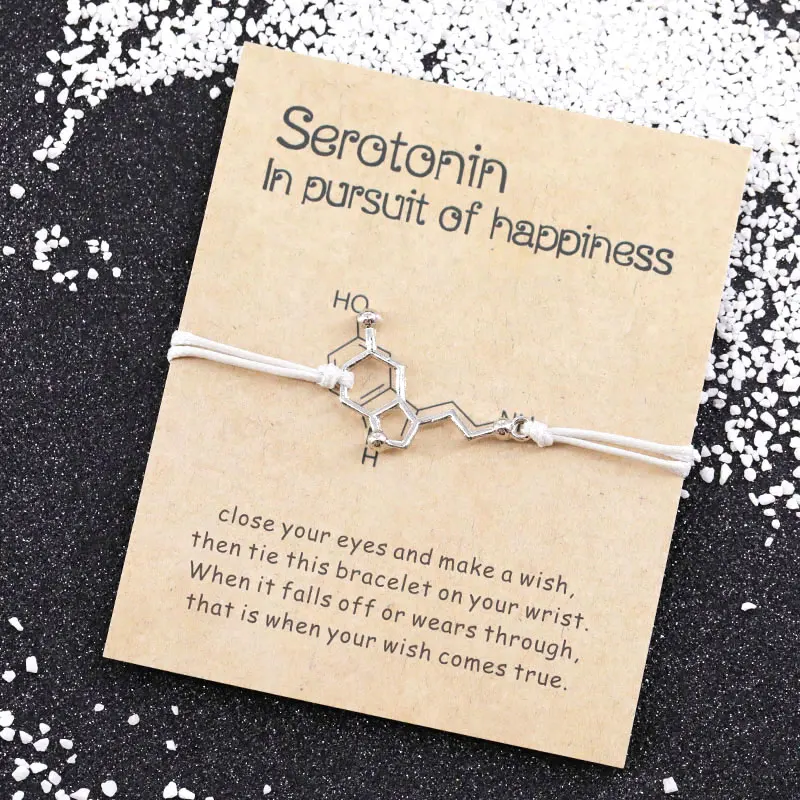 Serotonin Molecule Wish Bracelets 5-HT Bangle Hormone Molecules DNA Bracelet Mental Health Chemistry DNA Bracelet Nurse Jewelry