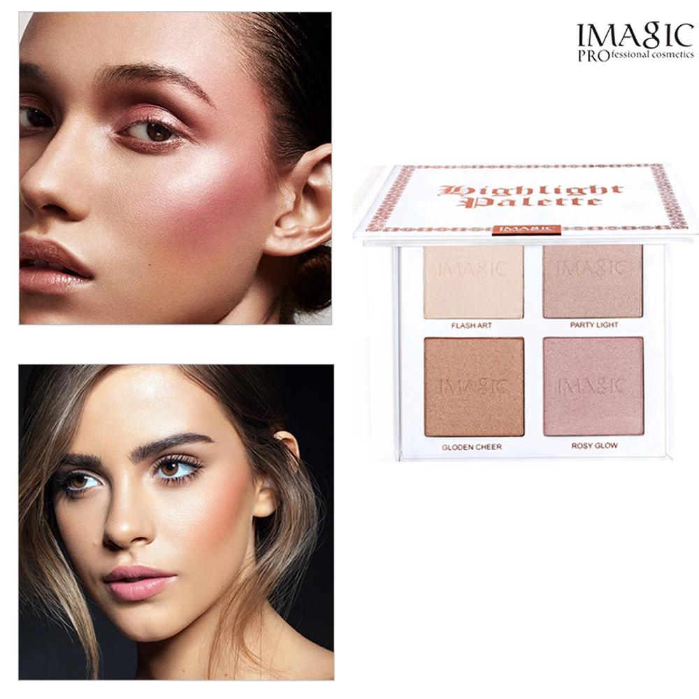 4 цвета высоко сияющая пудра лоток осветляющая лица лифтинг трехмерные