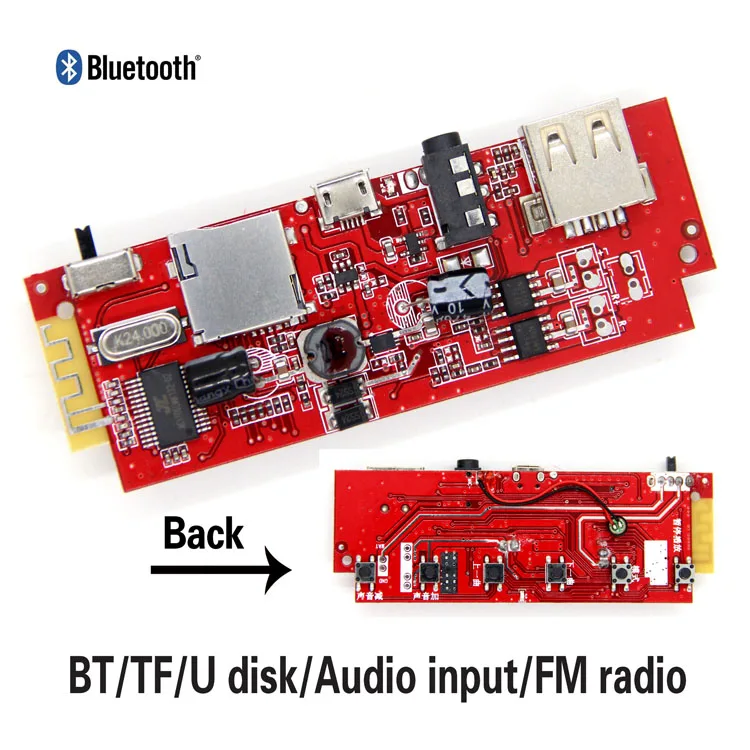 Bluetooth audio receiver module u disk player power amplifier board card MP3 decoder board can call FM radio AUX