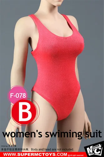 1/6 SuperMCToys Accessory Female White Women's Swimming Suit F-078E For Phicen 