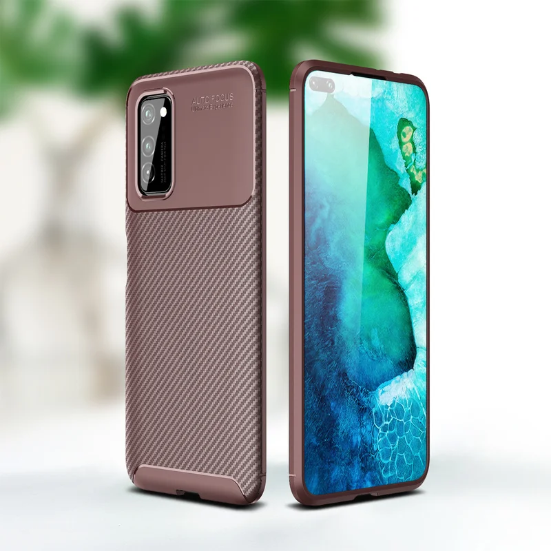 Чехол для телефона Huawei Honor V30 Pro чехол из углеродного волокна Мягкий Силиконовый