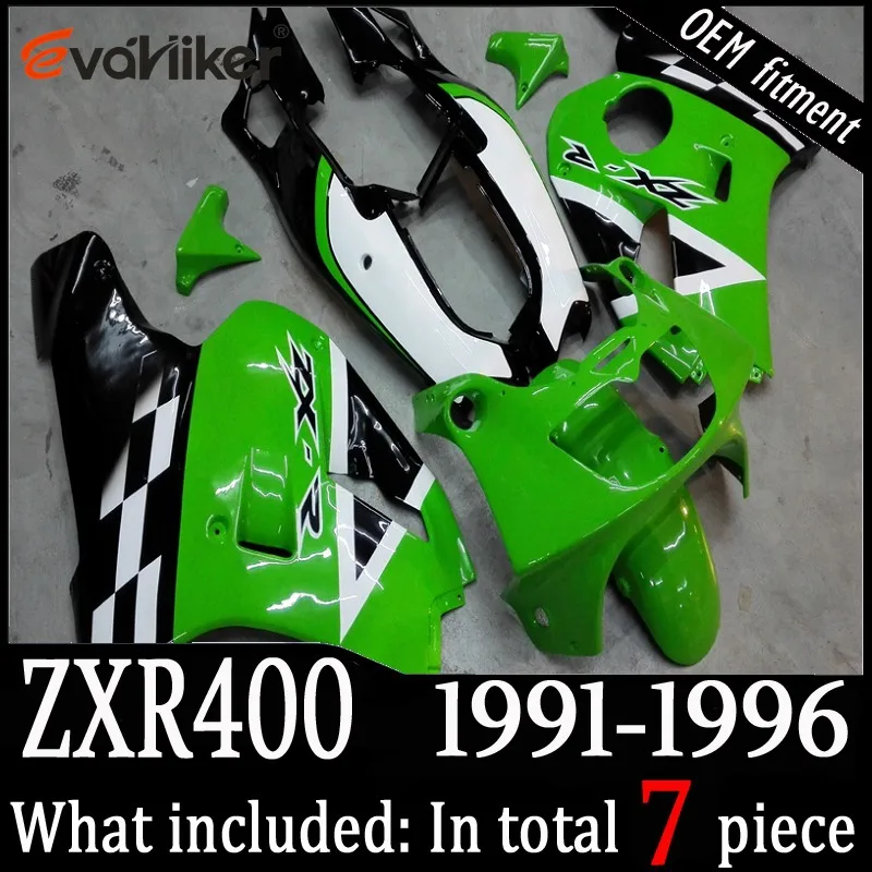 Заказной обтекатель мотоцикла для ZXR400 1991-1996 ABS мотор панели тела комплект зеленый черный+ подарки