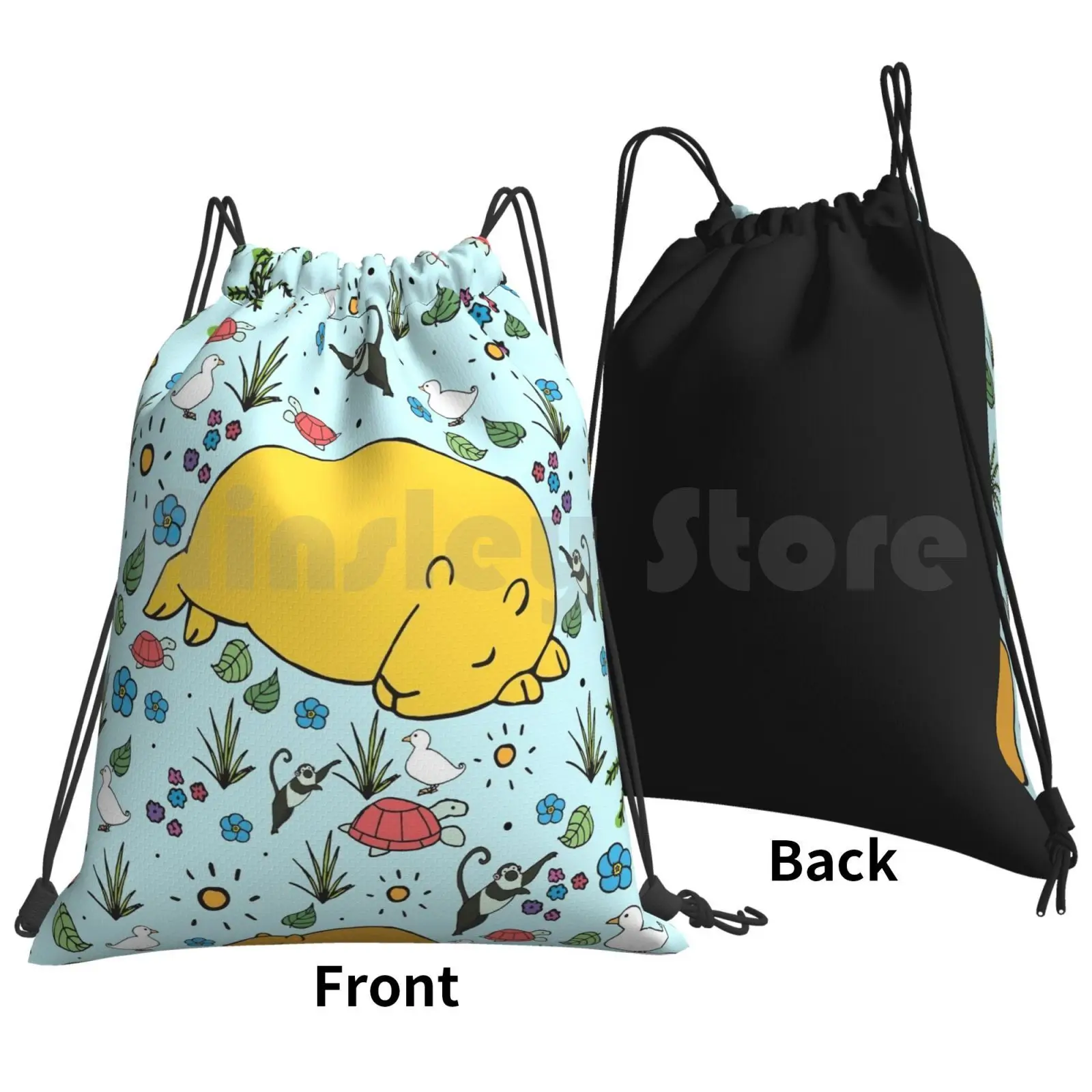 Capybaras Drawstring Bag for Riding and Climbing