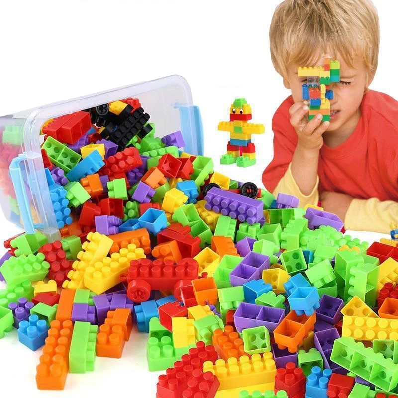

Colorful Building Blocks City DIY Creative Bricks Bulk Model Figures Educational Kids Toys Compatible All Brands 200-400 Pieces