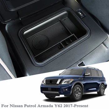

Car Styling For Nissan Patrol Armada Y62 2017-Present LHD Car Center Console Armrest Storage Box Cover Interior Auto Accessories