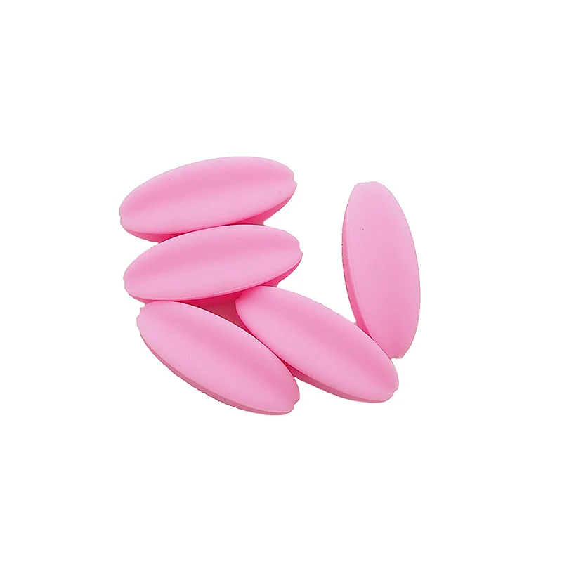 Ченкэй 100 шт. BPA бесплатные силиконовые Starfruit Прорезыватель для зубов бусины детская, Жевательная Прорезыватель для зубов бусины для самостоятельного изготовления новорожденных подвеска-прорезыватель, подарок для новорожденных малышей - Цвет: Розовый