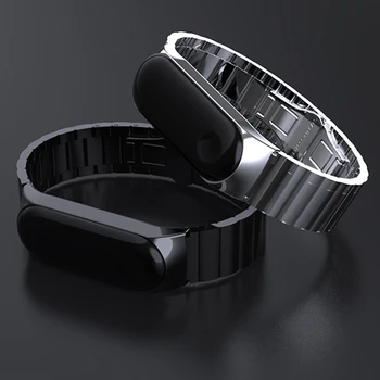 

OLLIVAN 155-240mm Circum Wrist Strap For Xiaomi Mi Band 4 Stainless Steel Bamboo Mi Band 4 Metal Straps High Quality Replacement