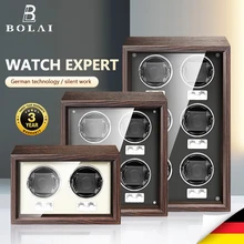 BOLAI Brand Luxury Wood Watch Winder High-End 1 2 4 Slot Automatic Watches Box with Mabuchi Moto Watch Cabinet Clock Storage Box