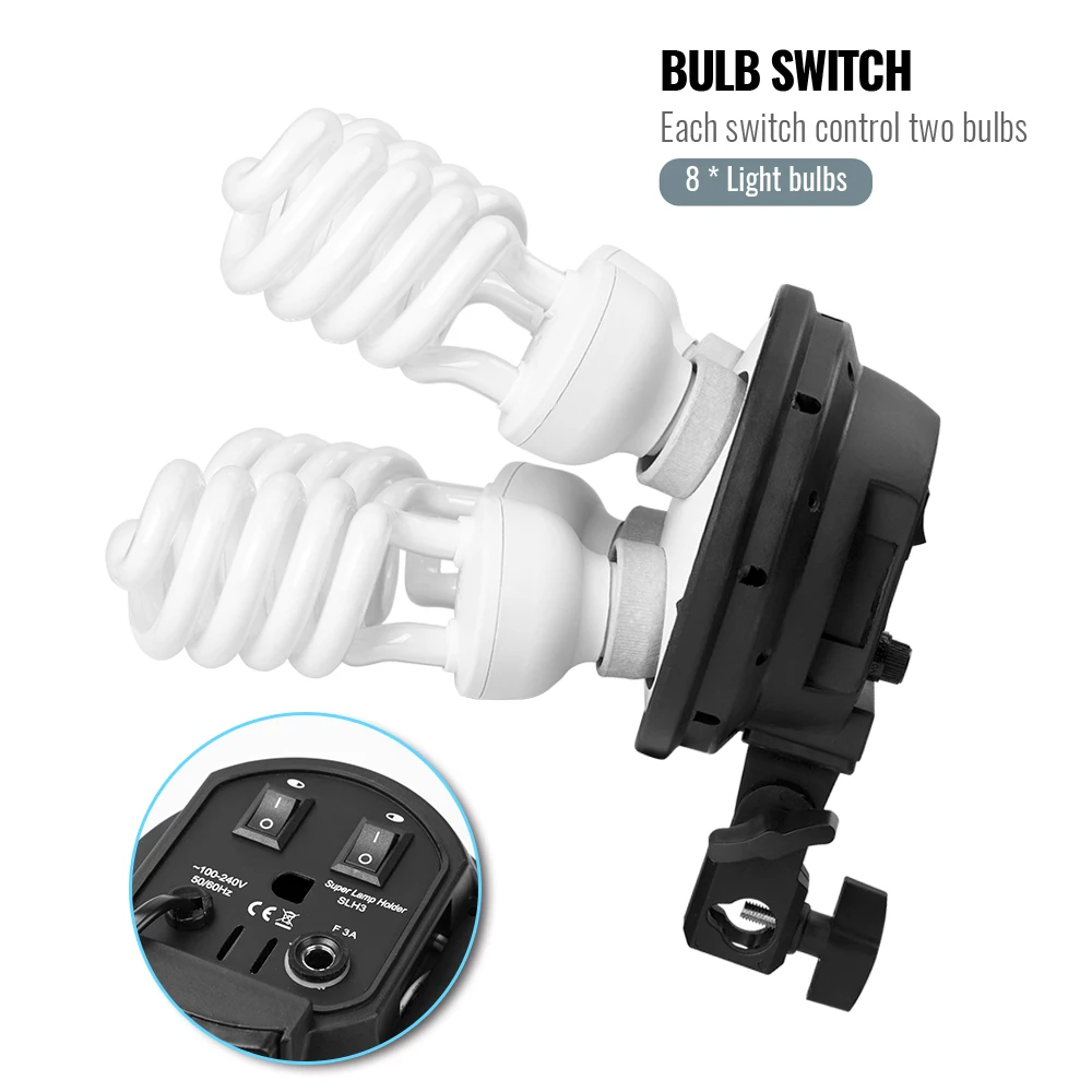 50x70CM Softbox Lighting Kit Photography Continuous Light Soft Box E27 4Lamp Holder 2m Light Stand Tripod For Photo Studio Vedio