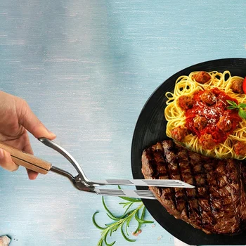 

Stainless Steel Barbecue Tong Fried Steak Shovel Fried Fish Shovel BBQ Bread Clamp Kitchen Bread Meat Clamp