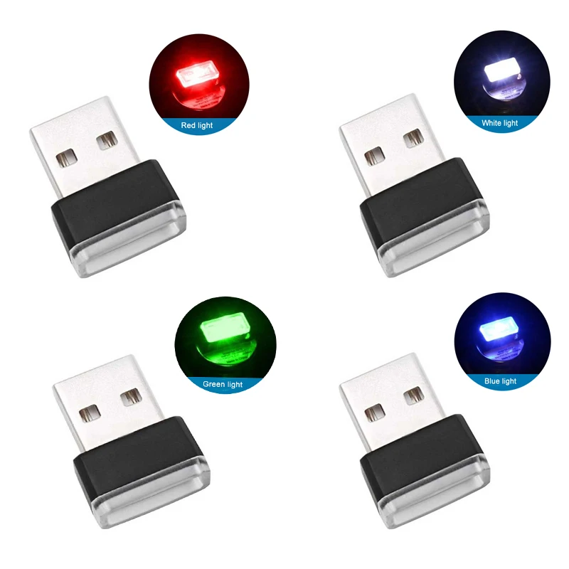 8 Автомобильный светильник USB атмосферный свет мини штекер светильник моделирующая лампа в автомобиле окружающий неоновый интерьерный светильник портативный штекер автомобильные аксессуары - Испускаемый цвет: 8
