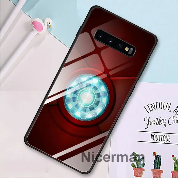 Marvel Железный человек Бэтмен герои закаленное стекло Чехлы для samsung Galaxy S10 S8 S9 Plus S10e Note 9 10 Plus A50 A30 чехол Coque - Цвет: 05