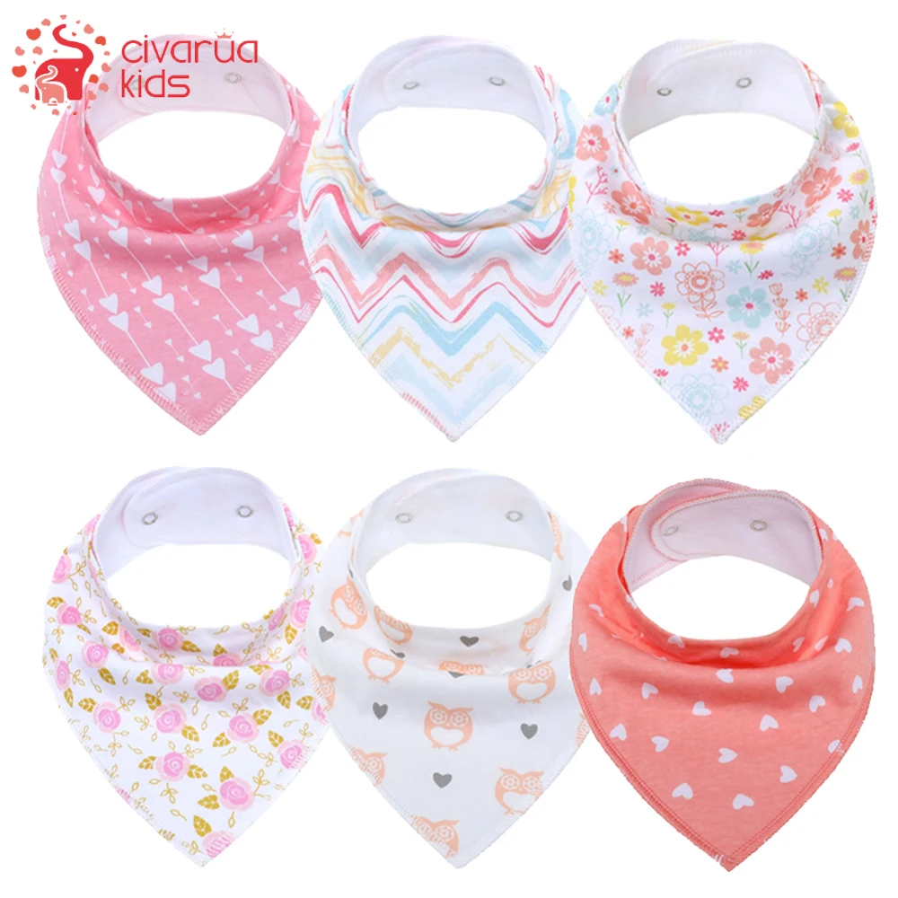 

6Pcs Baby Bandana Drool Bibs Unisex Baby Bibs for Drooling and Teething Organic Cotton Soft and Absorbent Hypoallergenic Bibs