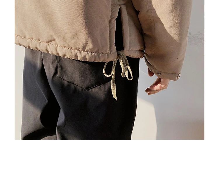 Winter New Short Jacket Men's Warm Thick Fashion Parka Men Solid Color Casual Cotton Coat Man Wild Loose Tooling Jacket Male