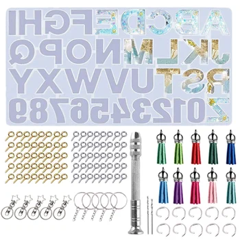 

Lphabet Letter Number Silicone Epoxy Resin Molds Set Kit for Jewelry Keychain Pendants DIY Craft Making