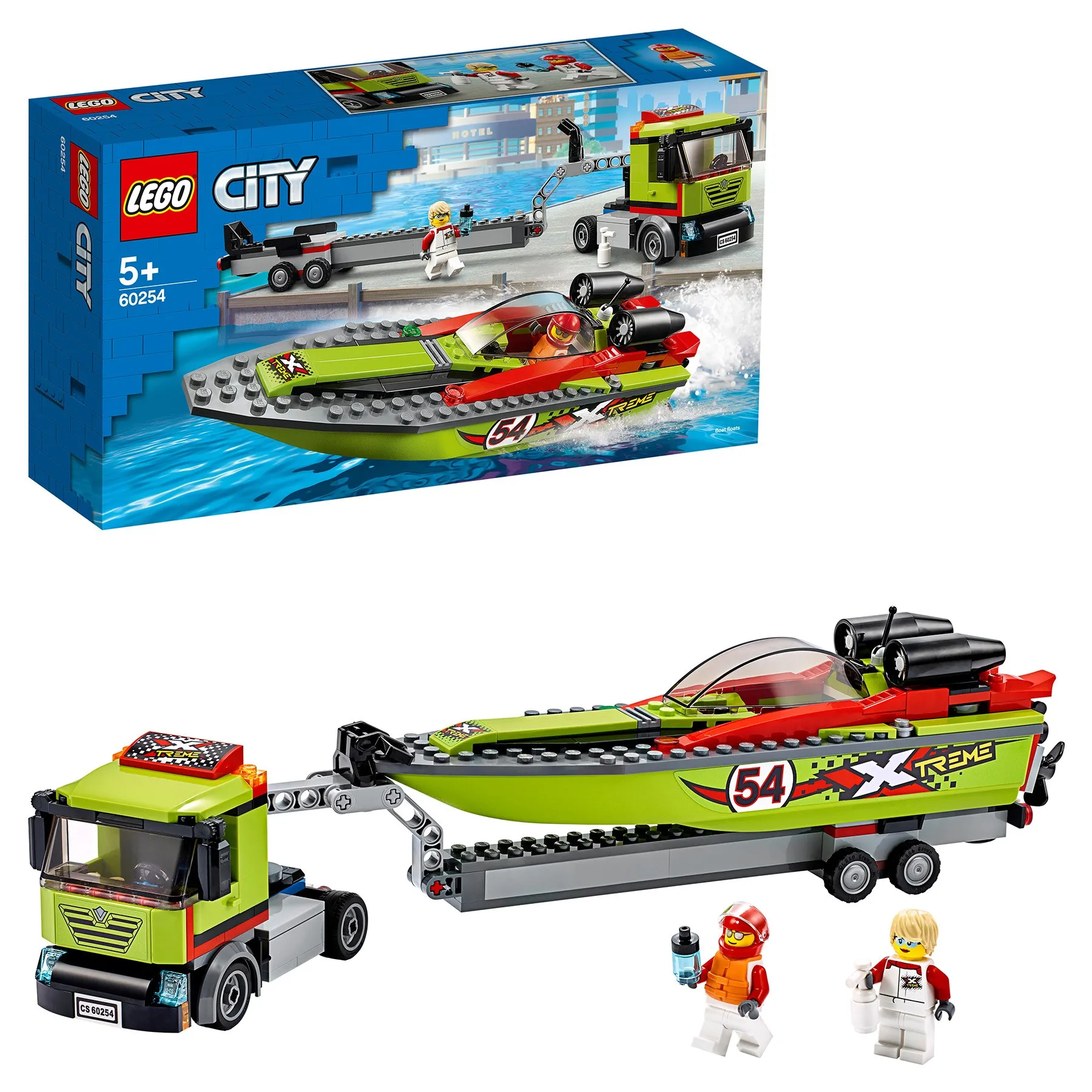 Конструктор LEGO City Great Vehicles 60254 Транспортировщик скоростных катеров | Игрушки и