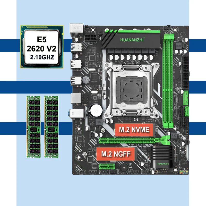 Материнская плата HUANANZHI X79 набор памяти процессора LGA2011 материнская Intel Xeon E5 2620 V2 RAM