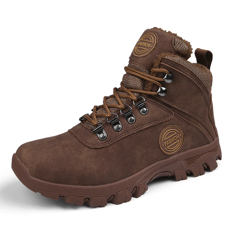 MAISMODA/модные мужские зимние кроссовки; очень теплые дышащие зимние ботильоны на меху; Рабочая обувь; большие размеры 38-47; YL640 - Цвет: Brown