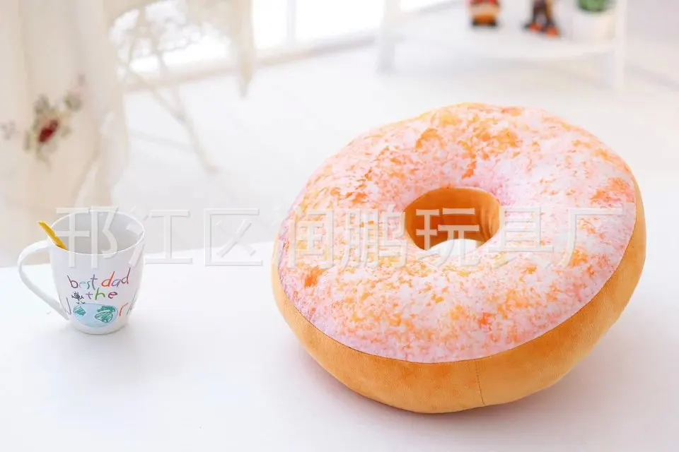 Creative Model Donuts Plush Toys Donut Cushion Round Back Cushion Pillow Napping Pillow