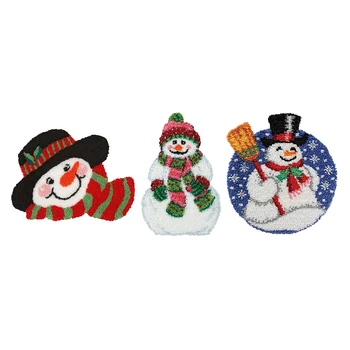 

Latch Hook Kits DIY Crocheting Rug with Christmas Snowman Pattern Printed Canvas Home Decoration
