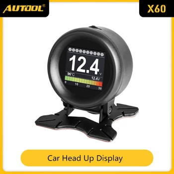 

Autool X60 HUD Car Universal Head-up Display Digital Projector OBD Digital Diagnostic Meter Voltage Speed Meter Display