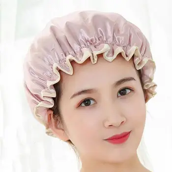 

2Pc EVA Waterproof Shower Caps Bathing Hat Elastic Shower Cap For Girl Woman Lady Hair Care
