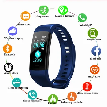 

Bluetooth Smart Bracelet Color Screen Y5 Smartband Heart Rate Monitor Blood Pressure Measurement Fitness Tracker Smart Watch Men