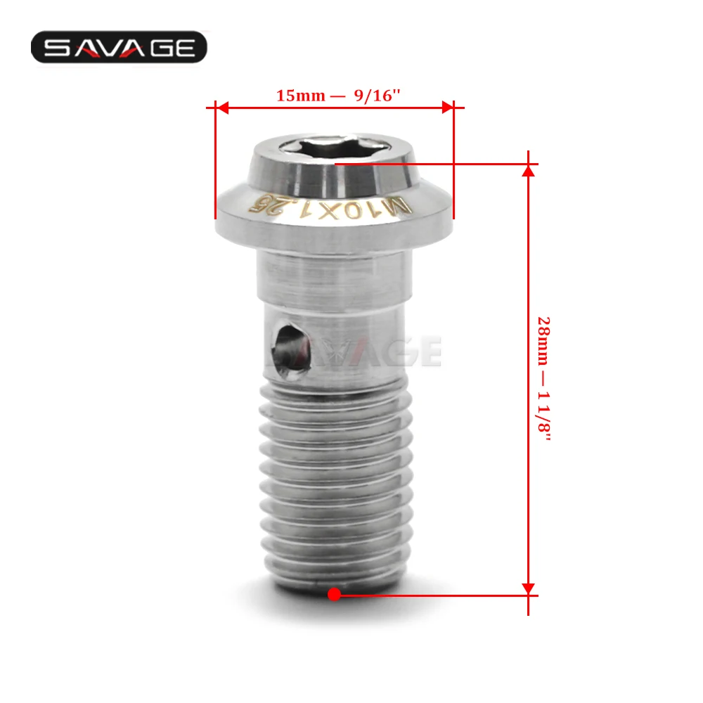 S  Motorcycle Universal stainless Banjo Bolt  FrontRear Brake Master Cylinder Screw M10X1.25 (5)