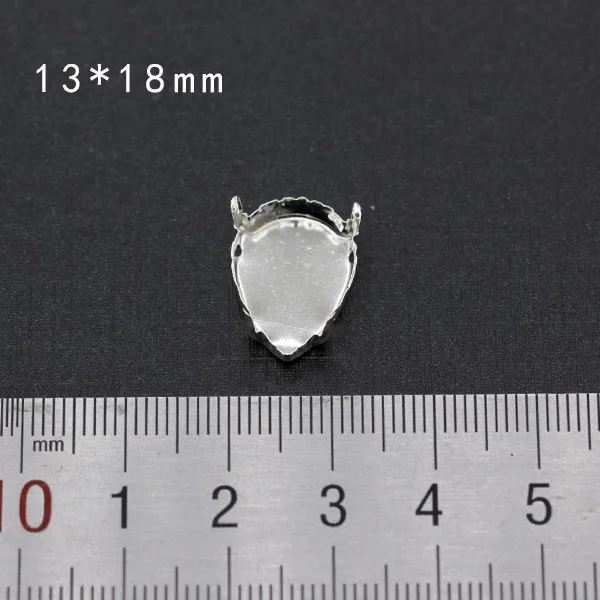 13x18mm pear 30p пустая основа установка пришивные стразы граненые хрустальные драгоценности Посеребренные пустые коготь для камня аксессуары для одежды ссылка 1 - Цвет: 13x18mm pear