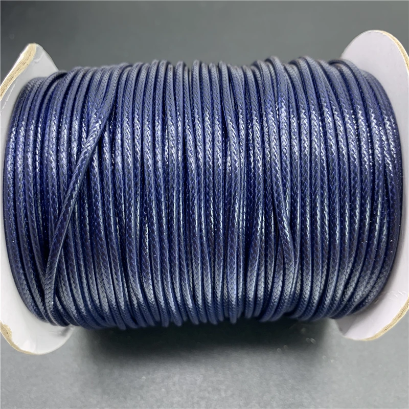 0,5 мм 0,8 мм 1 мм 1,5 мм 2 мм темно-синий вощеный шнурок веревка вощеный нить веревка шнур ремень Ожерелье Веревка для изготовления ювелирных изделий