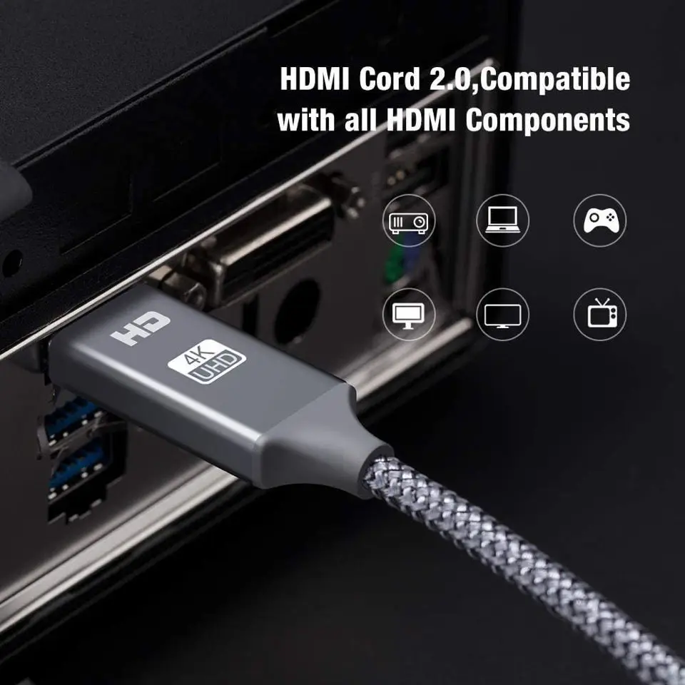 Cavo DP adattatore da 2M Mini DisplayPort a HDMI compatibile per convertitore Thunderbolt 2 HDMI MacBook Air 13 Surface Pro 4