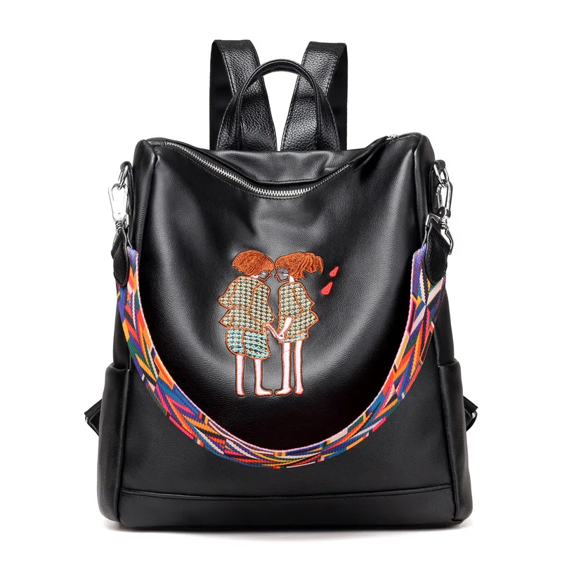 

Backpack Women's Korean-style 2018 New Style Versatile WOMEN'S Bag Anti-Theft Back Destroyed Dual Purpose Bag Soft Leather Backp