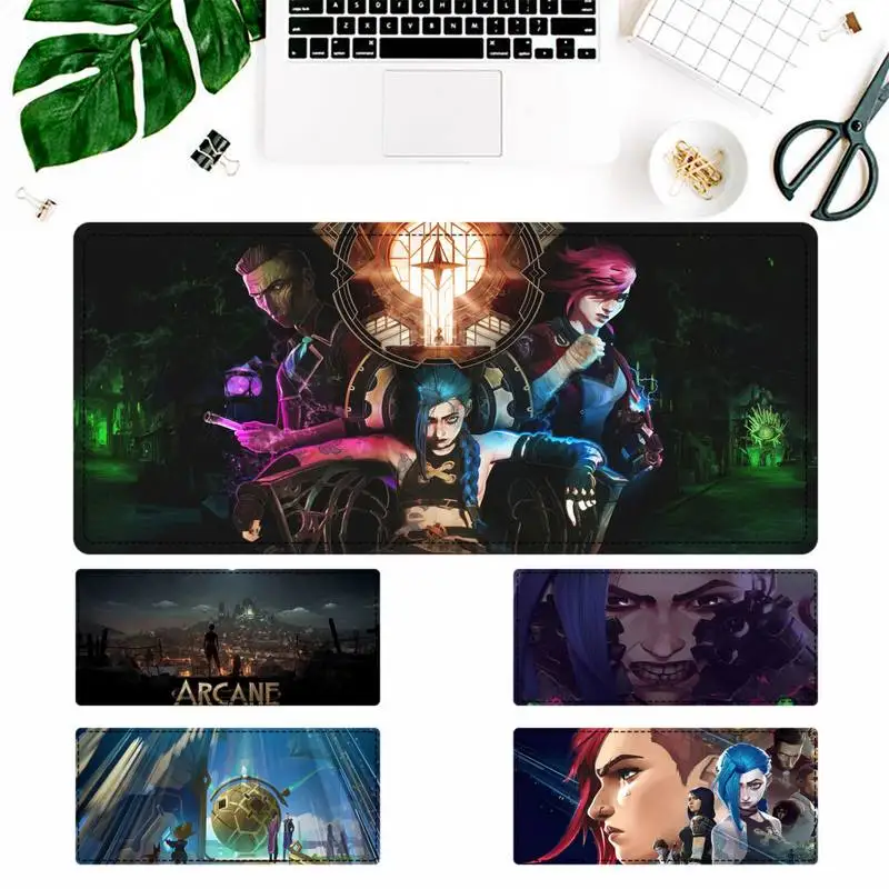 Резиновый игровой коврик для мыши Arcane ПК ноутбук геймерский аниме нескользящий