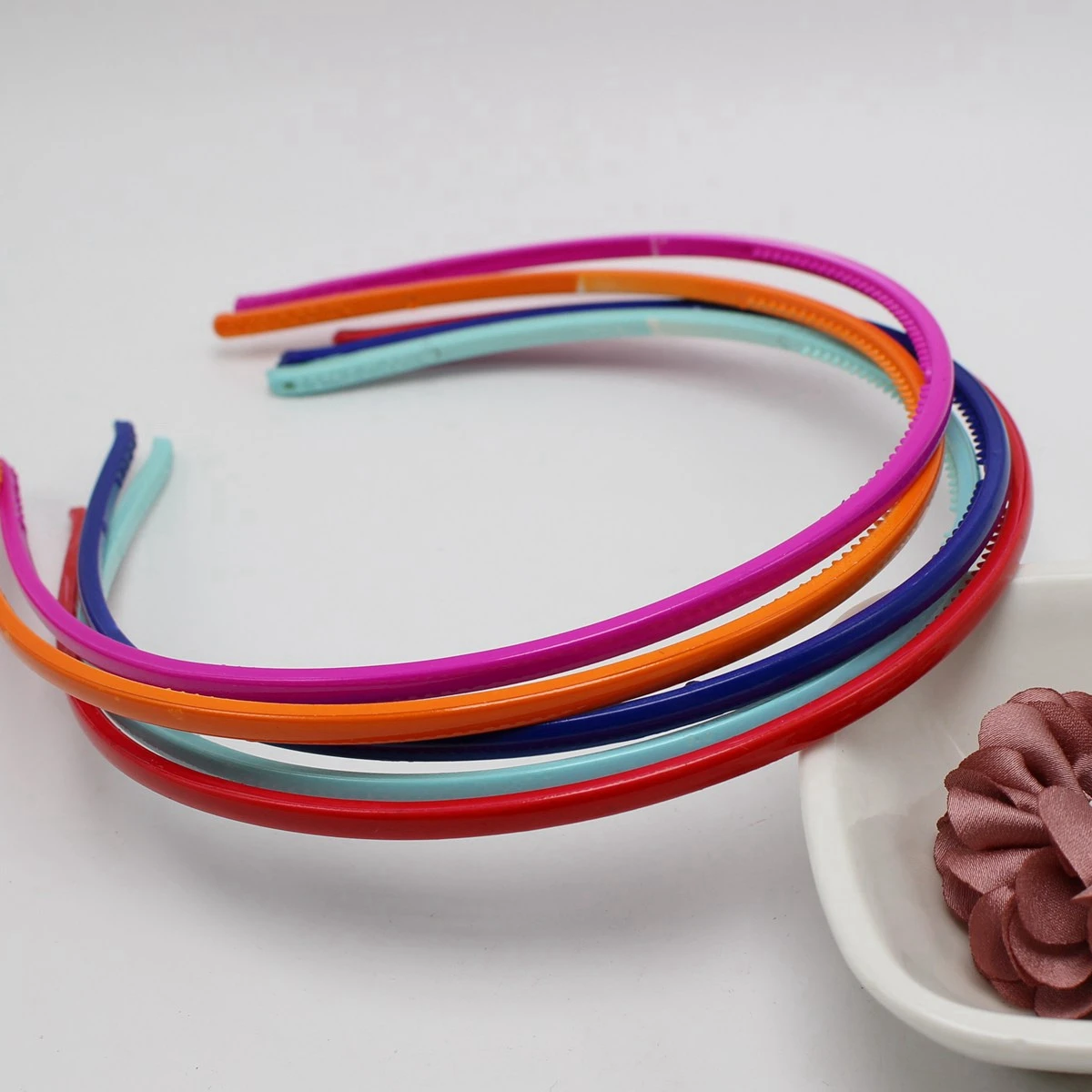 10 Mixed Bubblegum Color Plastic Narrow Thin Hair band Headband 4mm With Teeth hair accessory
