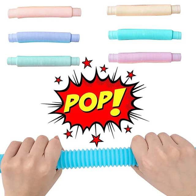 1/5Pcs Luminous Pop Tubes Sensory Fidget Toy Stress Relieve Toys Autism Anti-stress Plastic Bellows for kids Squeeze Gifts Toys 3