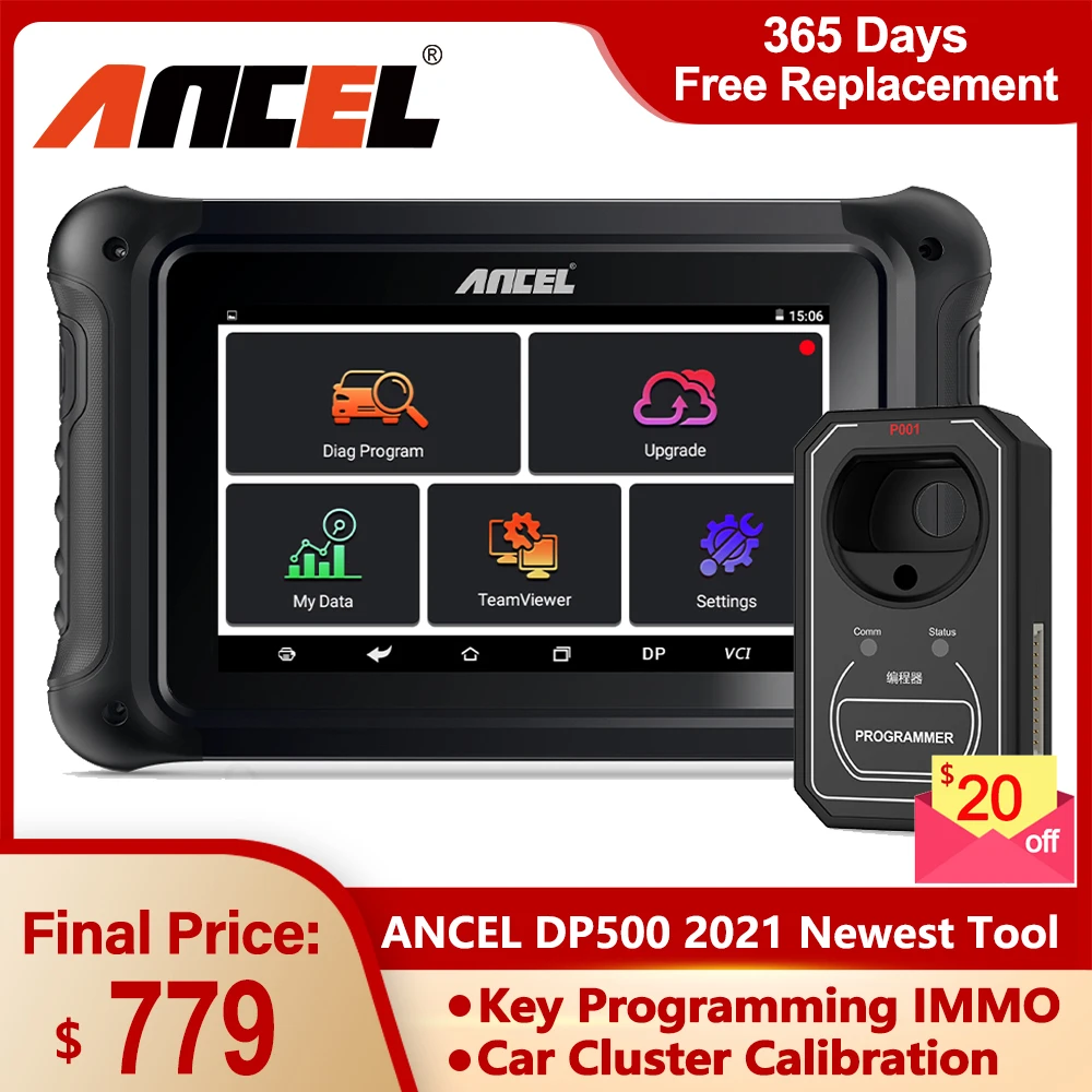 Ancel Dp500 Car Key Programming Immobilizer Cluster Calibration