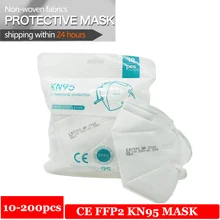 Disposable Earloop KN95 CE FFP2 Face Mask Adult 5 Layers Face Mask KN95 Respirator Protective Mask Protection Against PM2.5 Dust