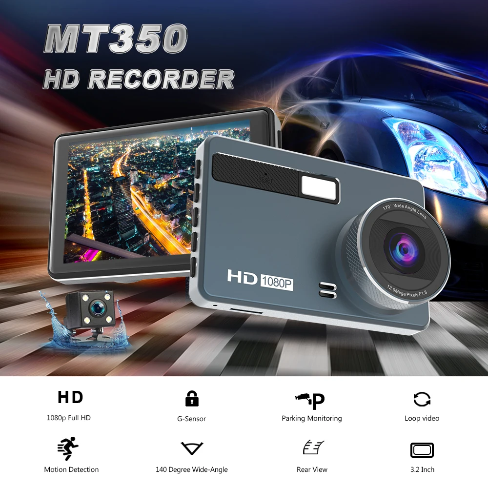 3 дюймовый HD 1080P видеокамера вождение автомобиля Регистраторы Автомобильная