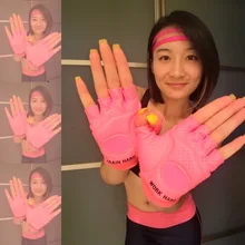 Женские черные, розовые спортивные перчатки, противоскользящие, износостойкие, Спиннинг для железной гантели, Перчатки для фитнеса на полпальца