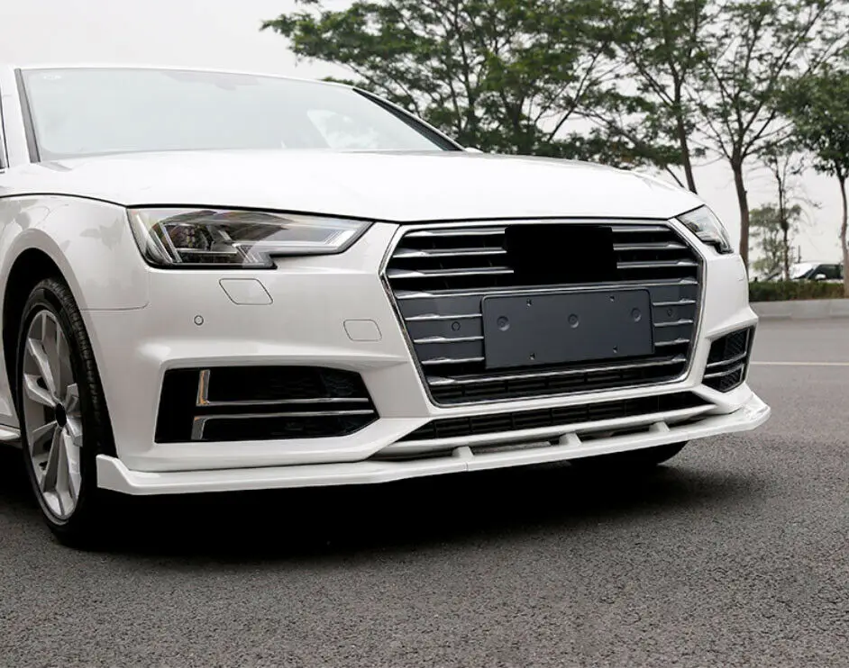 Car modification Car accessories White paint 3PCS Front Lip Chin Spoiler Factory Trim For Audi A4