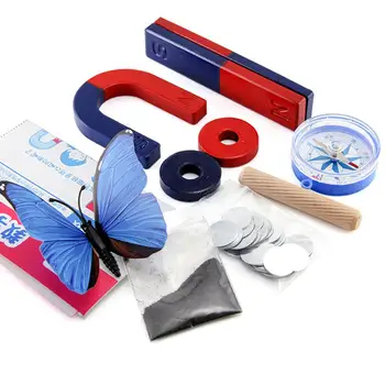 

1 Set Students Magnets Bar Ring Horseshoe Compass Magnets Physics Science Experiment Tools Kids Educational Toy